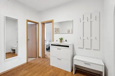 Küche/Küchenzeile in der Unterkunft Neue und helle 2 Zimmer Wohnung, nähe Veltins Arena, Home Office, kostenlose Parkplätze