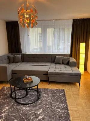 Ein Sitzbereich in der Unterkunft Ferienwohnung Drei Rosen