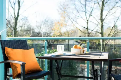 Ein Balkon oder eine Terrasse in der Unterkunft Parkside Apartment House