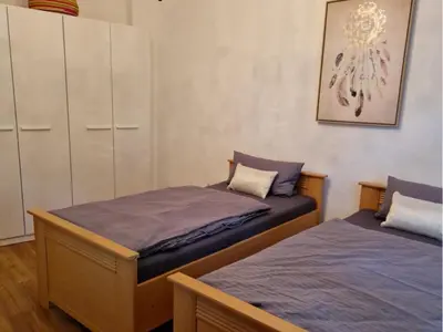 Ein Bett oder Betten in einem Zimmer der Unterkunft FeWo-2 Nähe Uniklinik, Messe Essen, Baldeneysee, Folkwang Museum, Zentral, WLAN