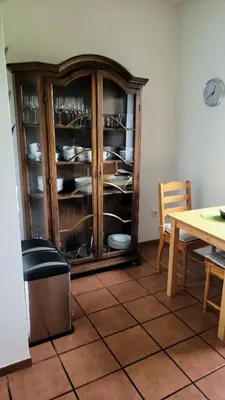 Ein Sitzbereich in der Unterkunft Ferienwohnung Pöttershof