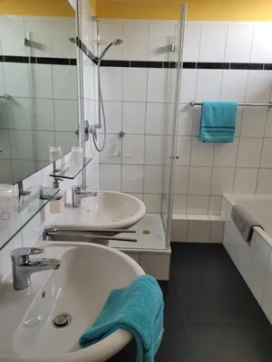 Ein Badezimmer in der Unterkunft Ferienwohnung Pöttershof