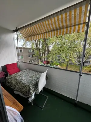 Ein Sitzbereich in der Unterkunft Charmante 3 Zimmer Wohnung mit Balkon ideal für Familien in Dortmund Scharnhorst