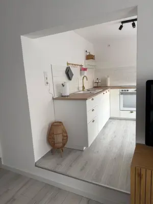Küche/Küchenzeile in der Unterkunft Ferienwohnung in der Wülfrather Altstadt