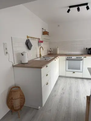 Küche/Küchenzeile in der Unterkunft Ferienwohnung in der Wülfrather Altstadt