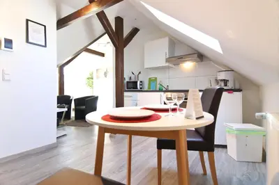 Küche/Küchenzeile in der Unterkunft Top Apartmentwohnungen Veltins Arena