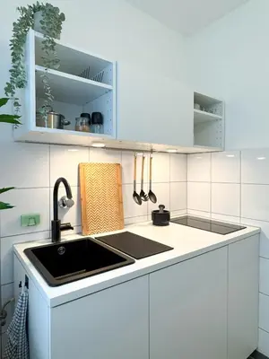 Küche/Küchenzeile in der Unterkunft Moderne City-Wohnung mit Self Check-In und Free Wifi im Zentrum