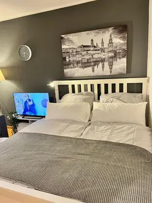 Ein Bett oder Betten in einem Zimmer der Unterkunft MN City Apartment inkl WiFi