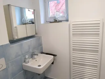 Ein Badezimmer in der Unterkunft FeWo im Winkel