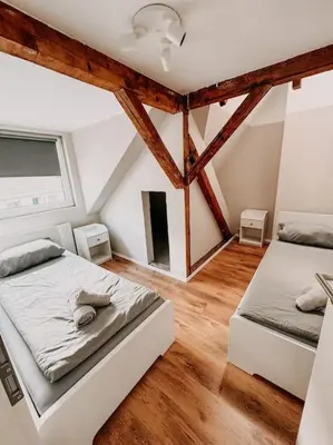 Ein Bett oder Betten in einem Zimmer der Unterkunft Zentral in Essen! 5 Gehminuten vom Bahnhof ! WHDG