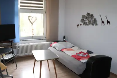 Ein Bett oder Betten in einem Zimmer der Unterkunft Pension Gladbeck - Ihre Pension im Ruhrgebiet