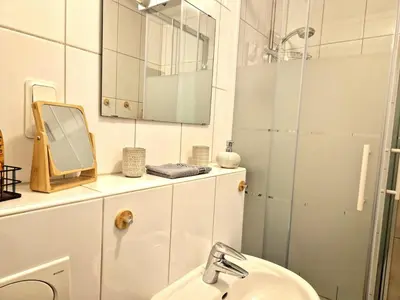 Ein Badezimmer in der Unterkunft Gemütliches Studio nahe Stadion, Westfalenhalle & Innenstadt