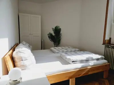 Ein Bett oder Betten in einem Zimmer der Unterkunft Ferienwohnung Oberhausen Sterkrade nahe Westfield CentrO