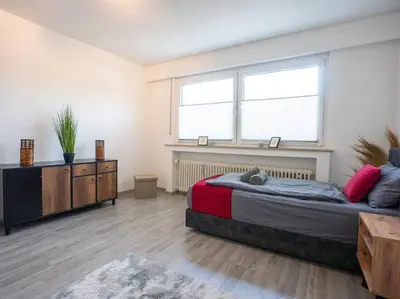 Ein Bett oder Betten in einem Zimmer der Unterkunft Serviceroom24 - Apartment 2 in Gladbeck WLAN - Smart-TV - 24-7 Check-in und Küche