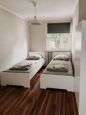 Ein Bett oder Betten in einem Zimmer der Unterkunft Ruhig wohnen zwischen Essen und Mülheim! BÖ1