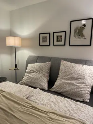 Ein Bett oder Betten in einem Zimmer der Unterkunft FeWo am Ring