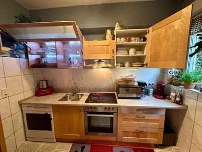 Küche/Küchenzeile in der Unterkunft Ferienwohnung Am Schlossberg