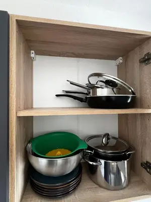 Küche/Küchenzeile in der Unterkunft Messe Essen, Modernes Apartment mit Küche, Balkon & Self-Check-in