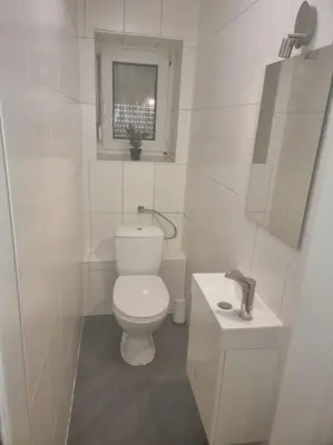 Ein Badezimmer in der Unterkunft Monteurwohnung in Marl - Lipper 70 - EG