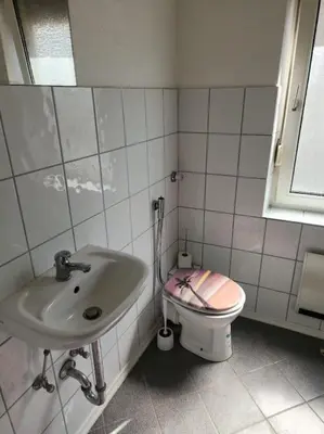 Ein Badezimmer in der Unterkunft Monteurwohnung in Marl - Lipper 70 - 2OGL
