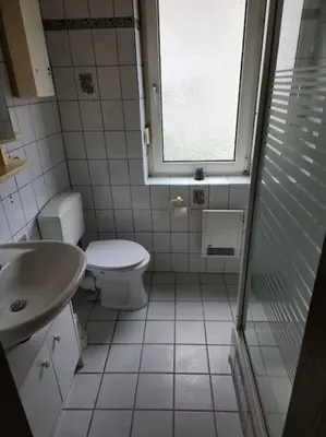 Ein Badezimmer in der Unterkunft Monteurwohnung in Marl - Lipper 70 - 1OGL
