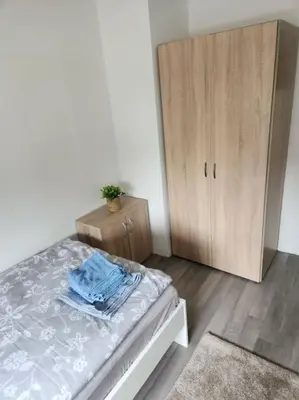 Ein Bett oder Betten in einem Zimmer der Unterkunft Monteurwohnung in Marl - Lipper 70 - 1OGL
