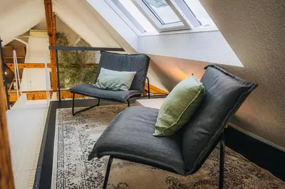 Ein Sitzbereich in der Unterkunft Atelier Bochum