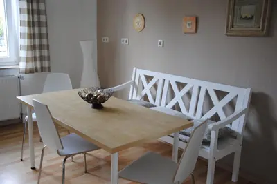 Ein Sitzbereich in der Unterkunft Glück im Kohlenpott