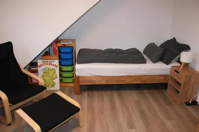 Ein Bett oder Betten in einem Zimmer der Unterkunft FeWo Oberhausen-Styrum