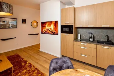 Küche/Küchenzeile in der Unterkunft Luxusapartment, Kornmarkt, Stadtmitte, Zentral