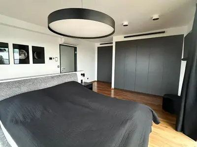 Ein Bett oder Betten in einem Zimmer der Unterkunft Infinity Apartment Essen