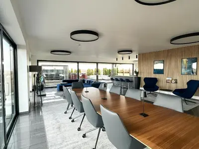 Ein Sitzbereich in der Unterkunft Infinity Apartment Essen