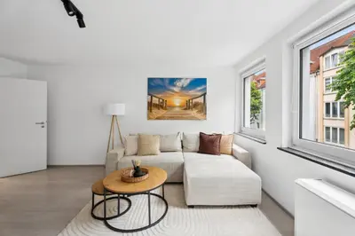 Ein Sitzbereich in der Unterkunft Sunlight Suite nähe Messe und Uniklinik
