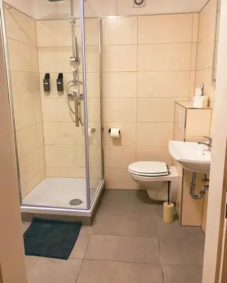 Ein Badezimmer in der Unterkunft Wohngut City Appartement 4 für 1-4 Personen inklusive Parkplatz