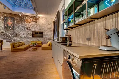 Küche/Küchenzeile in der Unterkunft Bachelor I ette I XXL Altstadt Loft I 900m I Fun