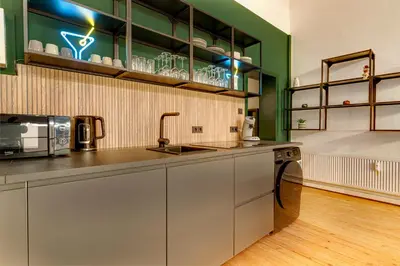 Küche/Küchenzeile in der Unterkunft Bachelor I ette I XXL Altstadt Loft I 900m I Fun