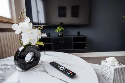 TV/Unterhaltungsangebot in der Unterkunft bold & black - balcony - Netflix - Wifi - 5 Person