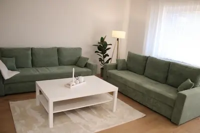 Ein Sitzbereich in der Unterkunft Apartment auf Schalke