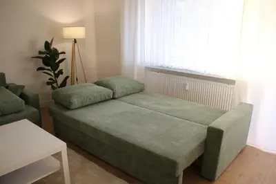 Ein Sitzbereich in der Unterkunft Apartment auf Schalke