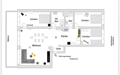Grundriss der Unterkunft Schicker Wohntraum 9 Pers City, Lift, Parken