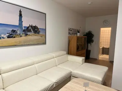 Ein Sitzbereich in der Unterkunft POLAT Apartments 8