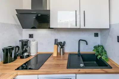 Küche/Küchenzeile in der Unterkunft Hotel Essen mit Apartments