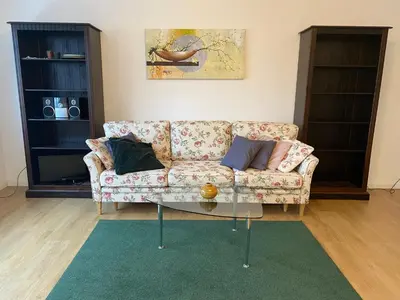 Ein Sitzbereich in der Unterkunft 3 Schlafzimmer und überdachtem Südbalkon in Haltern