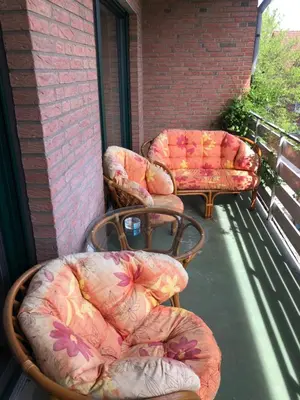 Ein Sitzbereich in der Unterkunft 3 Schlafzimmer und überdachtem Südbalkon in Haltern