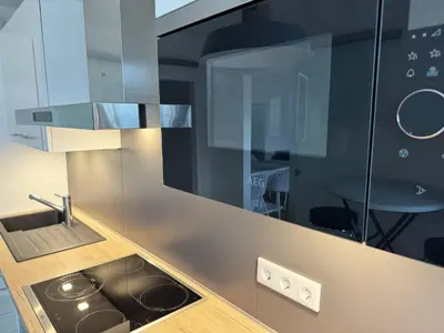 Küche/Küchenzeile in der Unterkunft 3 Zimmer Wohnung mit Garten