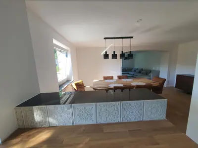 Ein Sitzbereich in der Unterkunft Infinity Homes Essen Kettwig