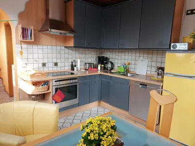 Küche/Küchenzeile in der Unterkunft Sunshine-Flat Düsseldorf-Ratingen