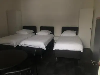 Ein Bett oder Betten in einem Zimmer der Unterkunft ENSAS Ferienwohnung Wuppertal Uellendahl-Katernberg 1Zi Apart