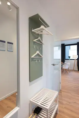 Grundriss der Unterkunft Modernes, zentrales City-Apartment am Kennedyplatz, nahe Hauptbahnhof und Limbecker Platz, lichtdurchflutete Räume