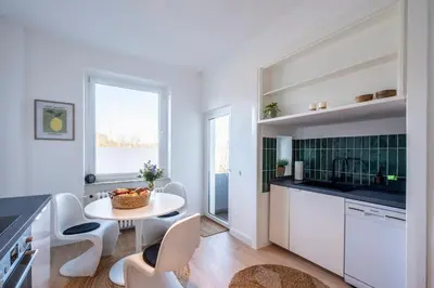 Küche/Küchenzeile in der Unterkunft Top modernes Apartment am Zoo